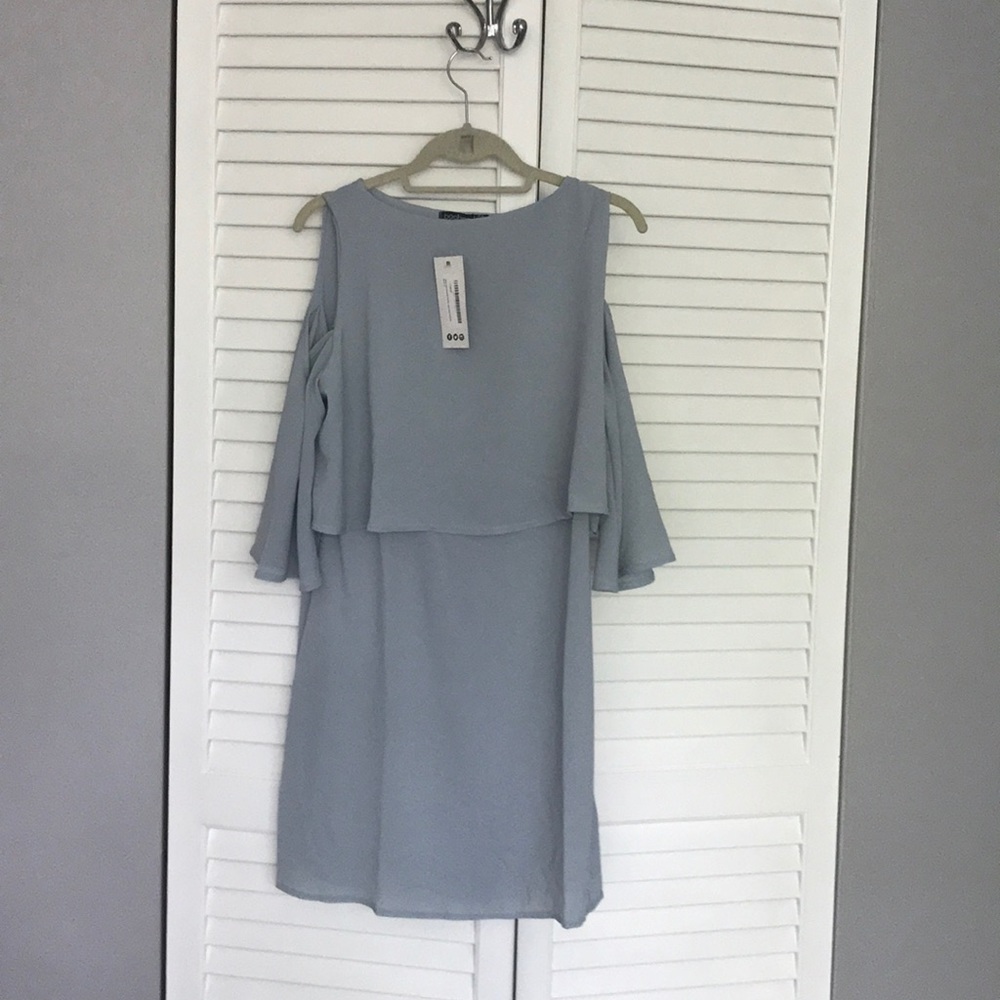 NWT light blue cold shoulder layered dress - Picture 4 of 5